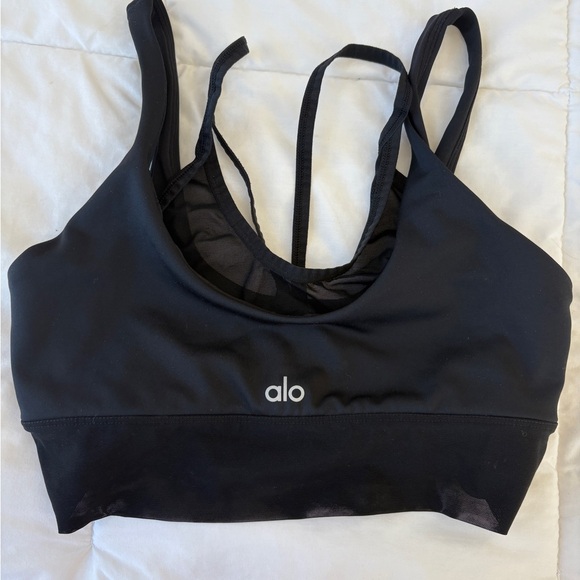 ALO Yoga Tops - ALO Yoga Black Mesh Sports Bra